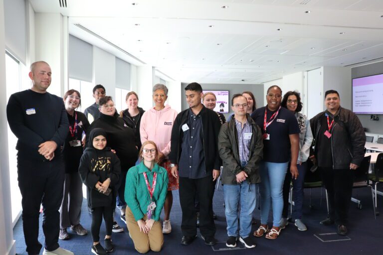 Some of the group who met in Nottingham, including Kids CEO Katie Ghose