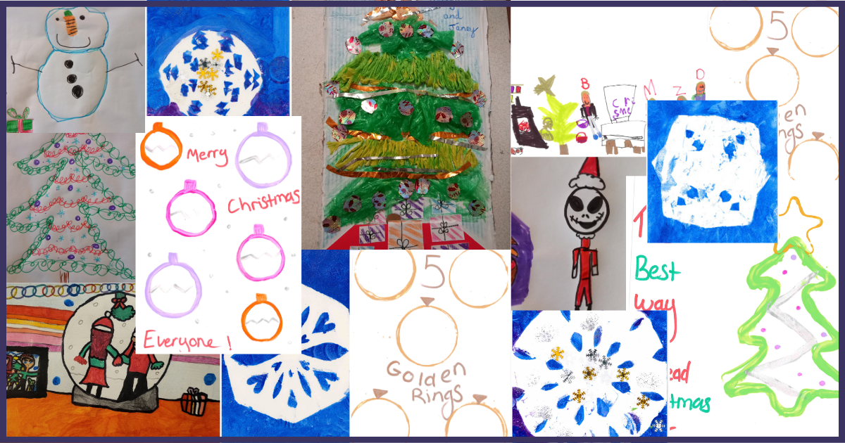 christmas drawings created by children and young people